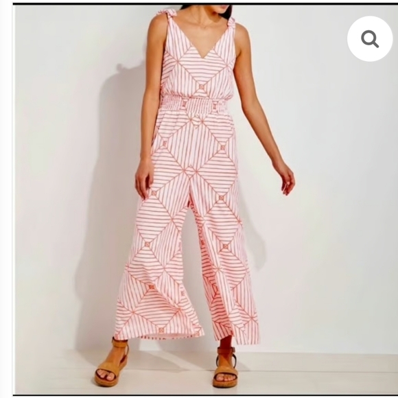 Vineyard Vines Pants - Vineyard Vines Canopy Geo Jumpsuit White Orange